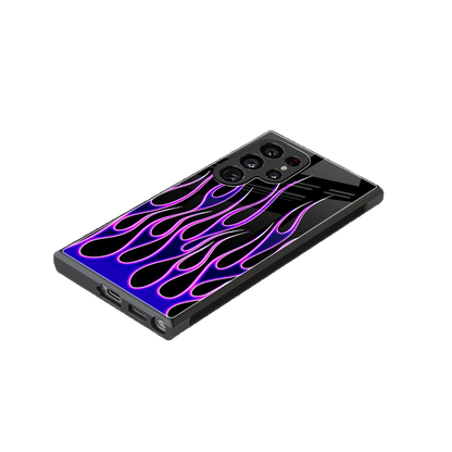 Flames Purple Inferno stylish phone case for samsung galaxy s24 ultra | glossy glass and slim fit