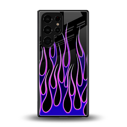 Flames Purple Inferno back phone cover | glass case for samsung galaxy s25 ultra