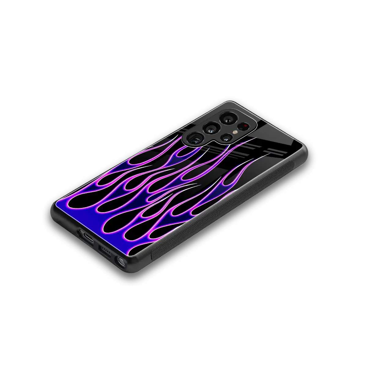 Flames Purple Inferno stylish phone case for samsung galaxy s25 ultra | glossy glass and slim fit
