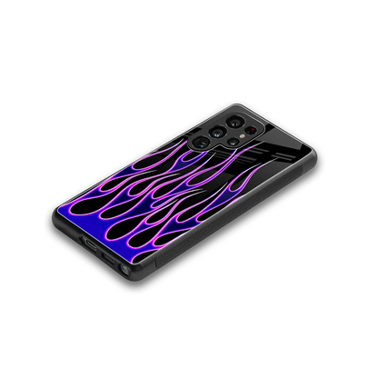 Flames Purple Inferno stylish phone case for samsung galaxy s26 ultra | glossy glass and slim fit