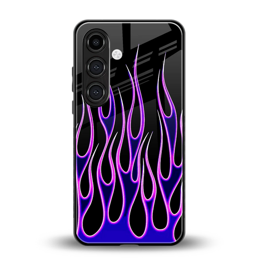 Flames Purple Inferno back phone cover | glass case for samsung galaxy s24 fe