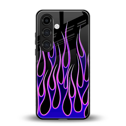 Flames Purple Inferno back phone cover | glass case for samsung galaxy s24