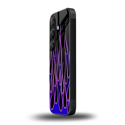 Flames Purple Inferno samsung galaxy s25 mobile cover | shockproof glass phone case