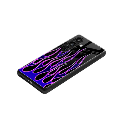 Flames Purple Inferno stylish phone case for samsung galaxy s24 | glossy glass and slim fit