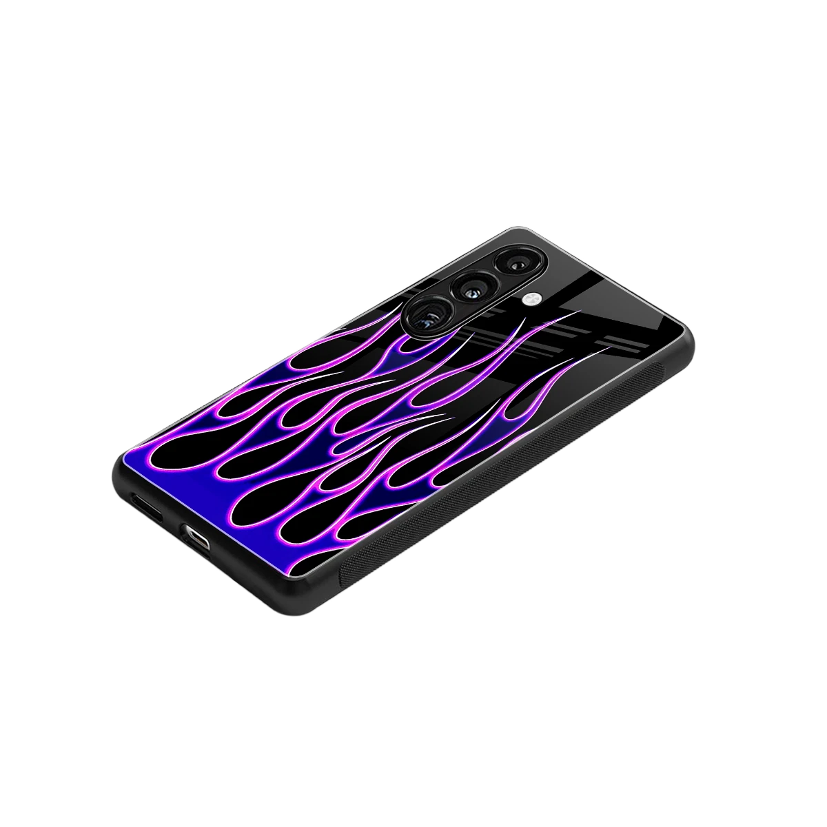 Flames Purple Inferno stylish phone case for samsung galaxy s23 fe | glossy glass and slim fit