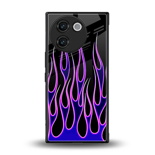 Flames Purple Inferno back phone cover | glass case for vivo v30e