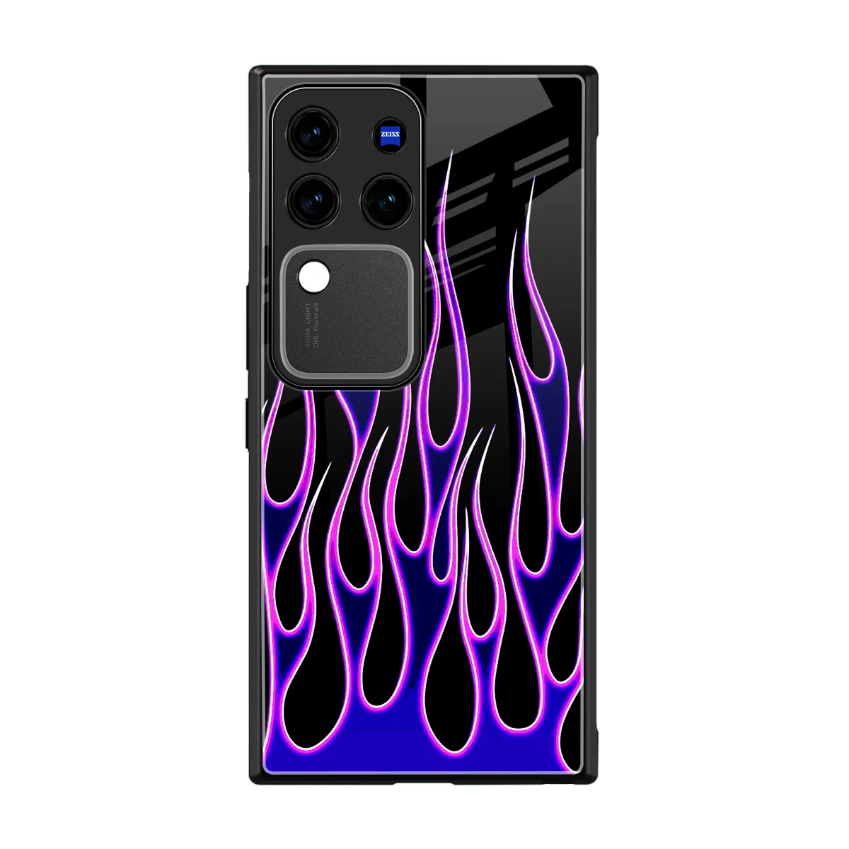 Flames Purple Inferno back phone cover | glass case forvivo v30 pro