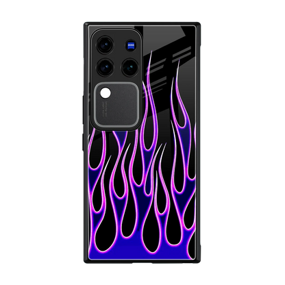Flames Purple Inferno back phone cover | glass case forvivo v30 pro