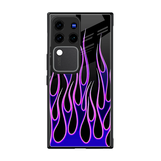 Flames Purple Inferno back phone cover | glass case forvivo v30 pro