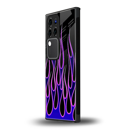 Flames Purple Infernovivo v30 pro mobile cover | shockproof glass phone case