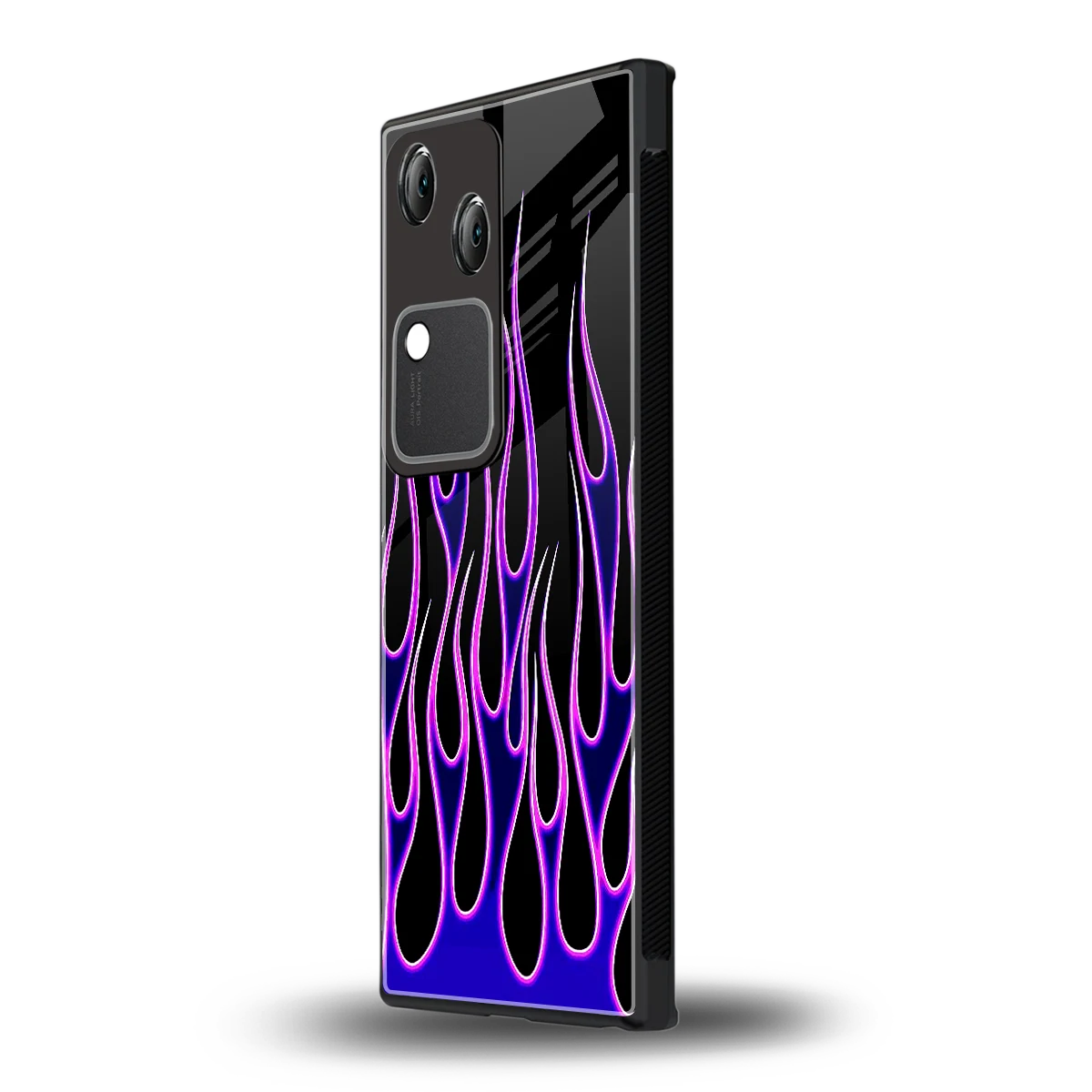 Flames Purple Inferno vivo v30 mobile cover | shockproof glass phone case