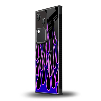 Flames Purple Inferno vivo v30 mobile cover | shockproof glass phone case