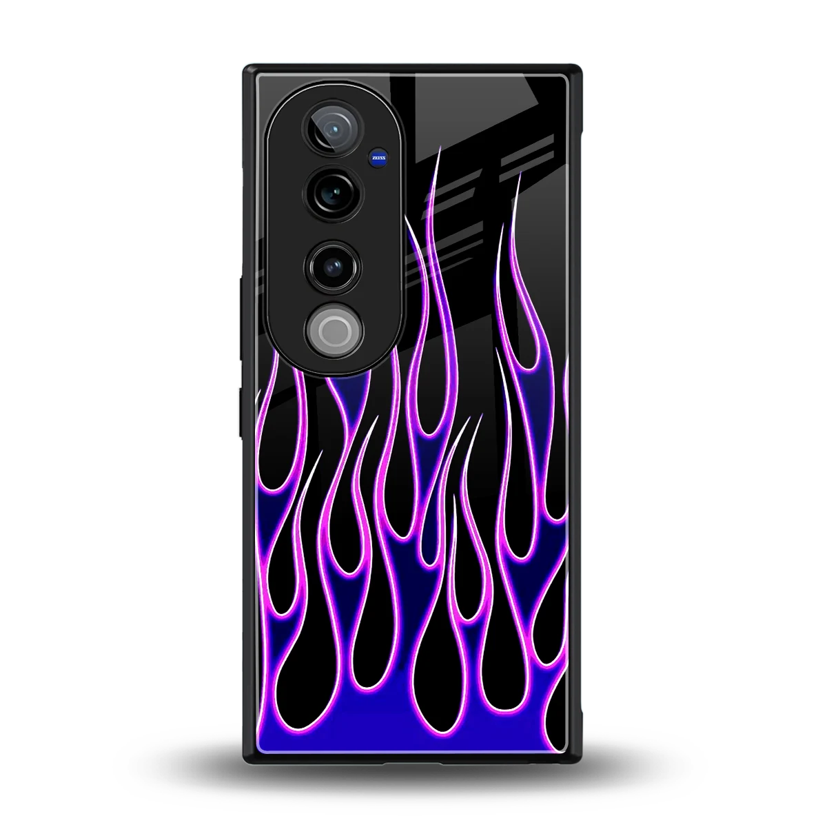 Flames Purple Inferno back phone cover | glass case for vivo v40 pro