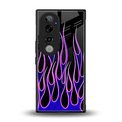 Flames Purple Inferno back phone cover | glass case for vivo v40 pro