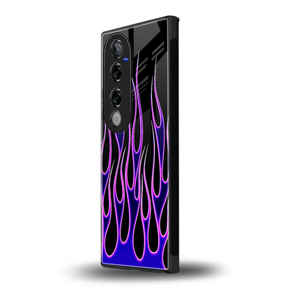 Flames Purple Inferno vivo v40 pro mobile cover | shockproof glass phone case