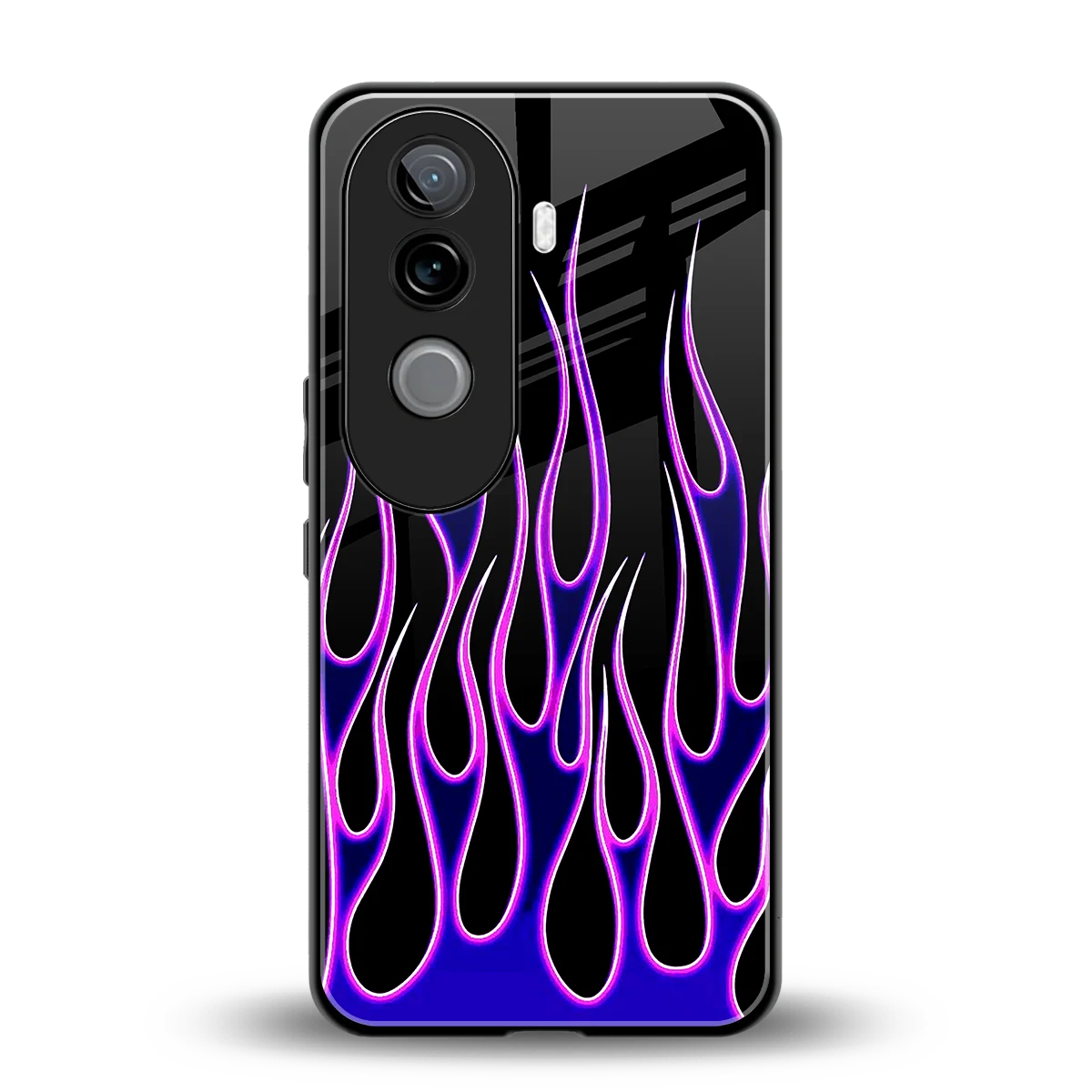 Flames Purple Inferno back phone cover | glass case for vivo v40e
