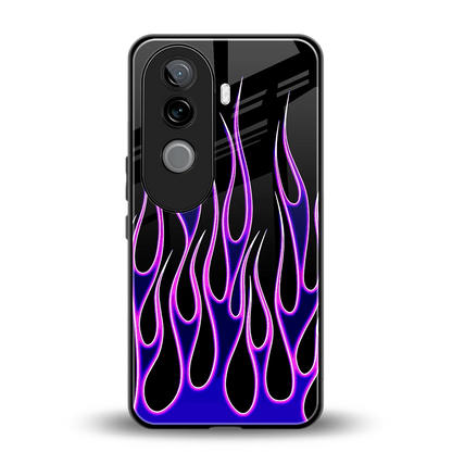 Flames Purple Inferno back phone cover | glass case for vivo v40e