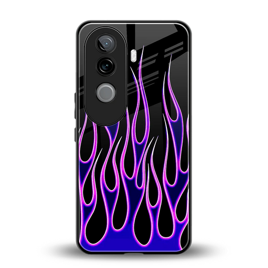 Flames Purple Inferno back phone cover | glass case for vivo v40e
