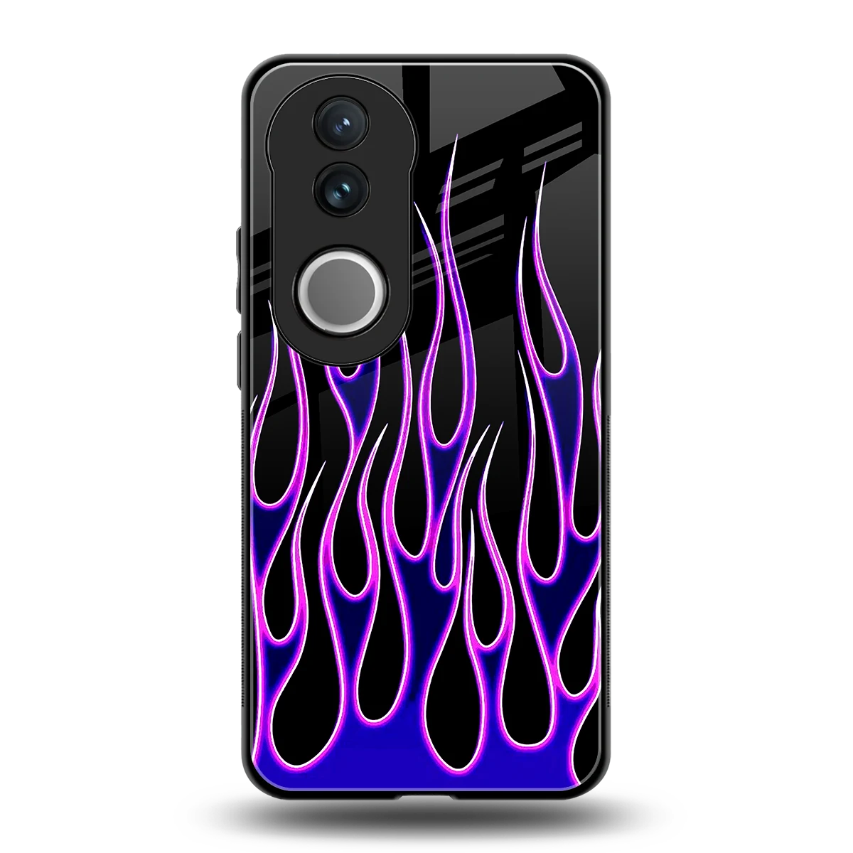 Flames Purple Inferno back phone cover | glass case for vivo v50