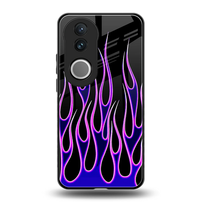 Flames Purple Inferno back phone cover | glass case for vivo v50