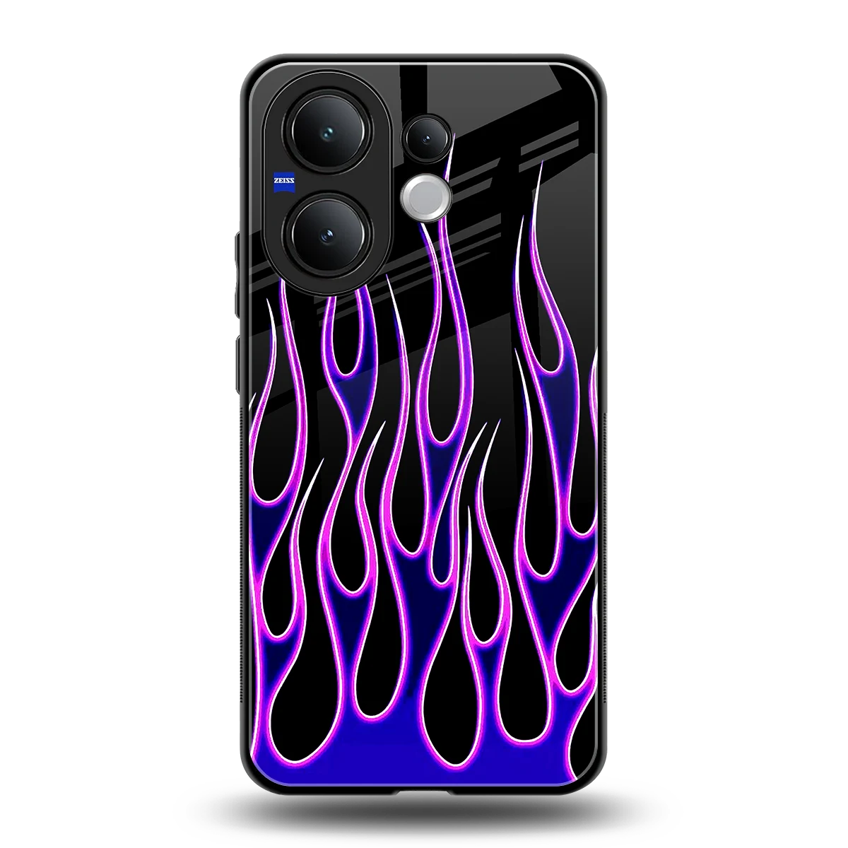 Flames Purple Inferno back phone cover | glass case for vivo v60