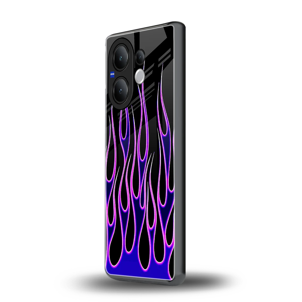 Flames Purple Inferno vivo v60 mobile cover | shockproof glass phone case