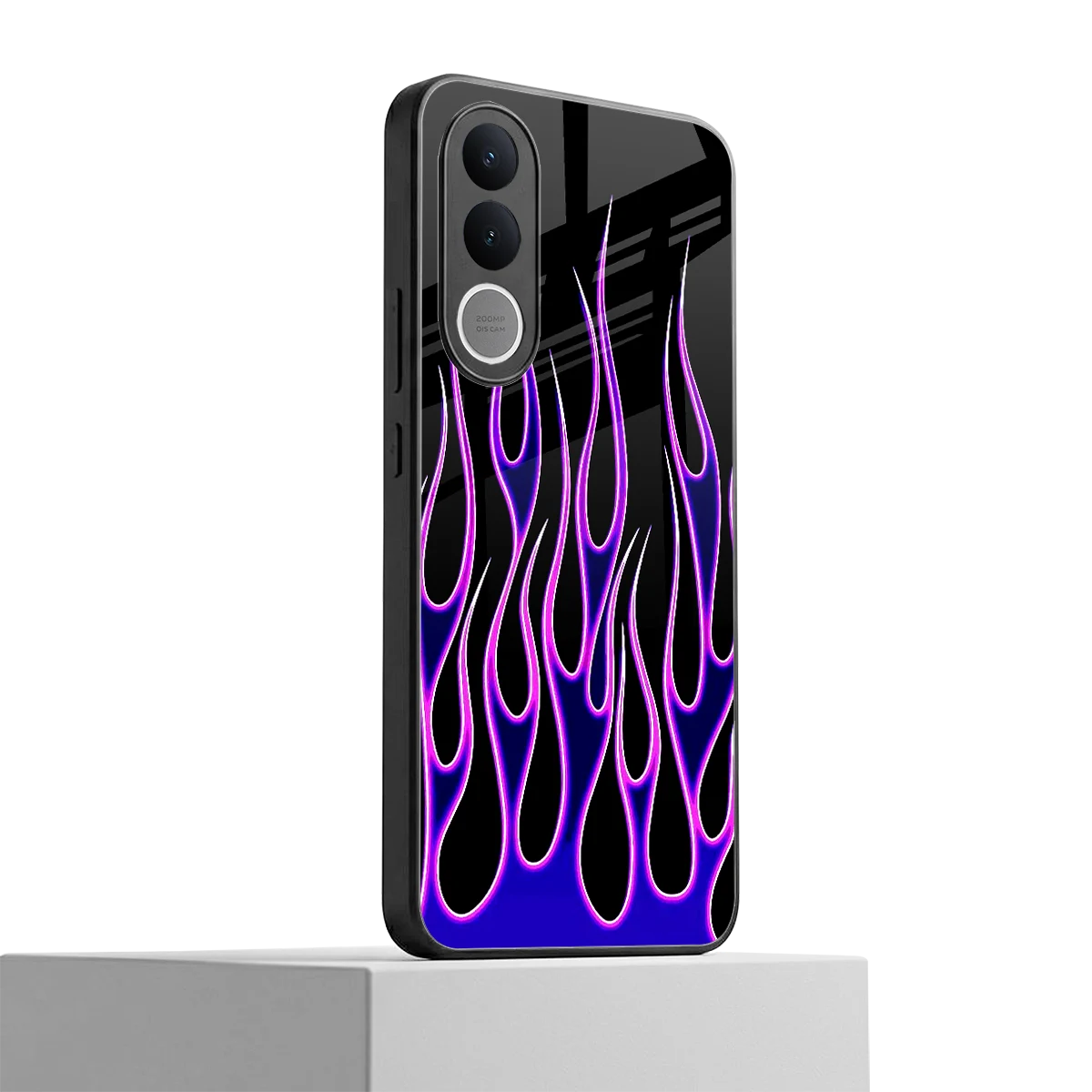 Flames Purple Inferno vivo v70 fe mobile cover | shockproof glass phone case