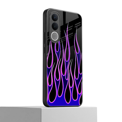 Flames Purple Inferno vivo v70 fe mobile cover | shockproof glass phone case