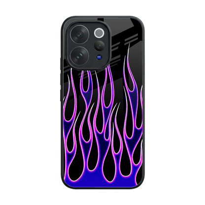 Flames Purple Inferno back phone cover | glass case for vivo v70