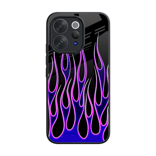 Flames Purple Inferno back phone cover | glass case for vivo v70
