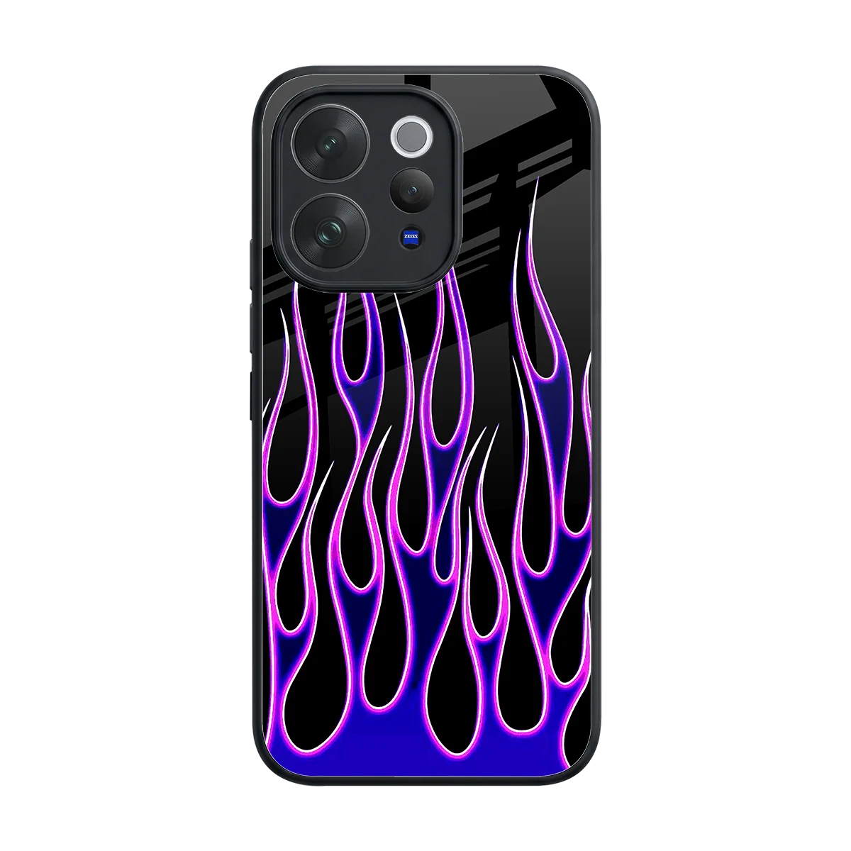 Flames Purple Inferno back phone cover | glass case for vivo v70 elite
