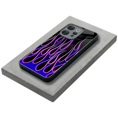 Flames Purple Inferno stylish phone case for vivo v70 | glossy glass and slim fit