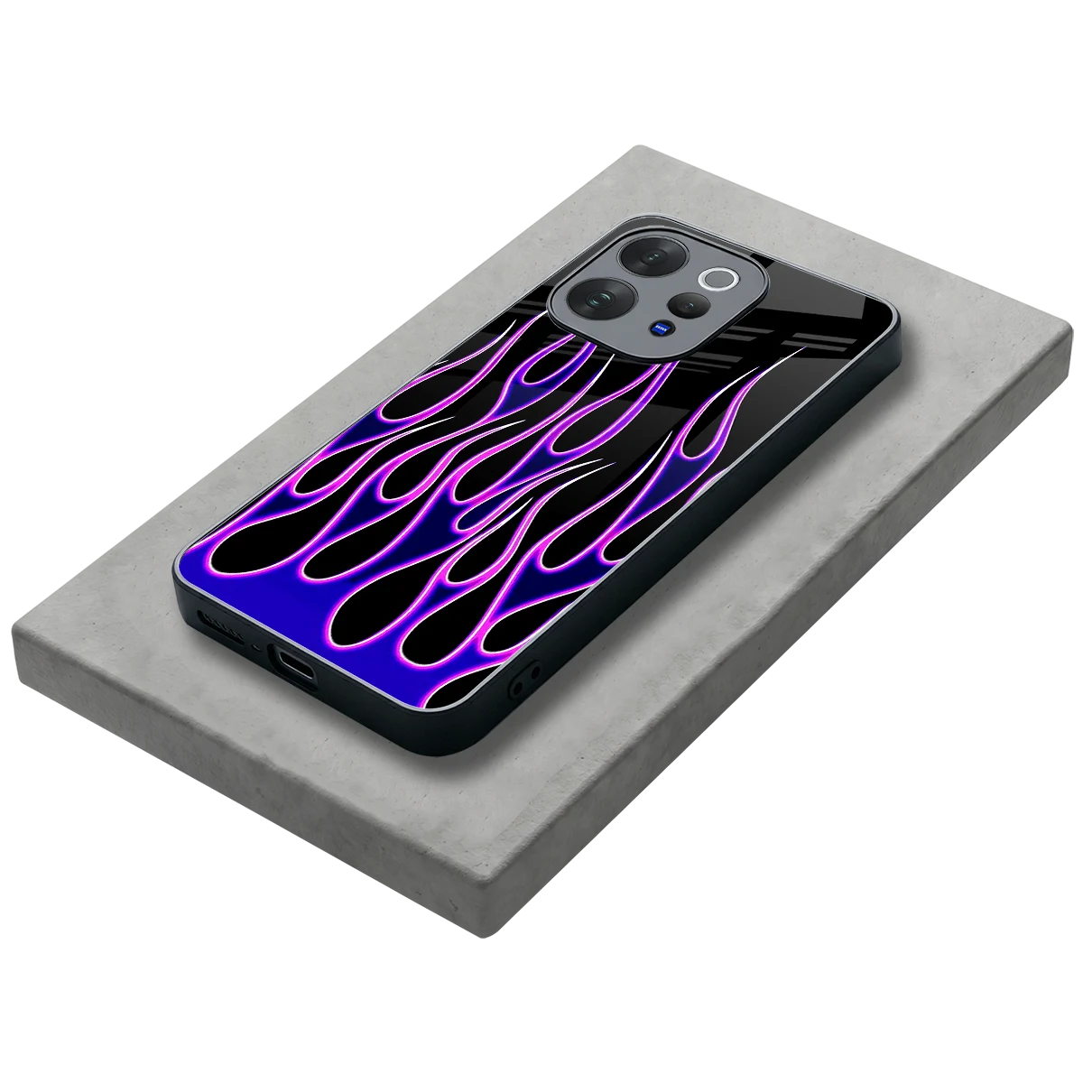 Flames Purple Inferno stylish phone case for vivo v70 elite | glossy glass and slim fit