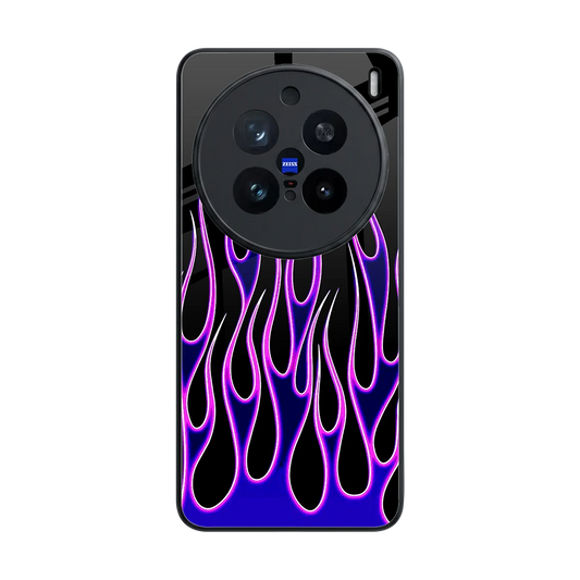 Flames Purple Inferno back phone cover | glass case for vivo x200 pro