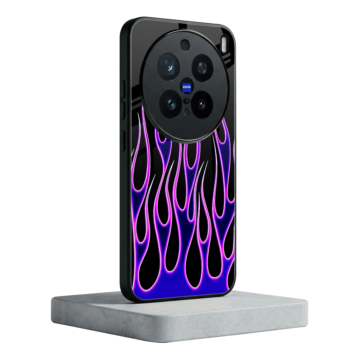 Flames Purple Inferno vivo x200 pro mobile cover | shockproof glass phone case