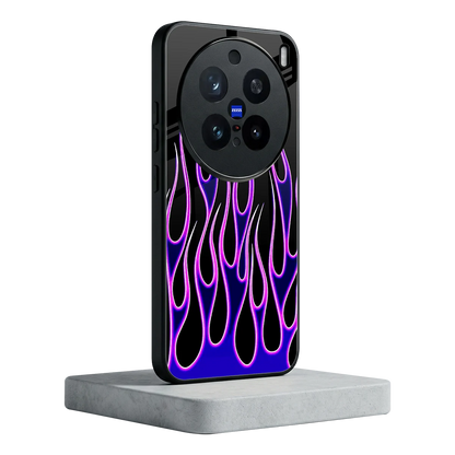 Flames Purple Inferno vivo x200 pro mobile cover | shockproof glass phone case