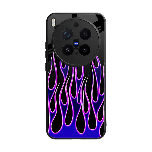 Flames Purple Inferno back phone cover | glass case for vivo x300 pro