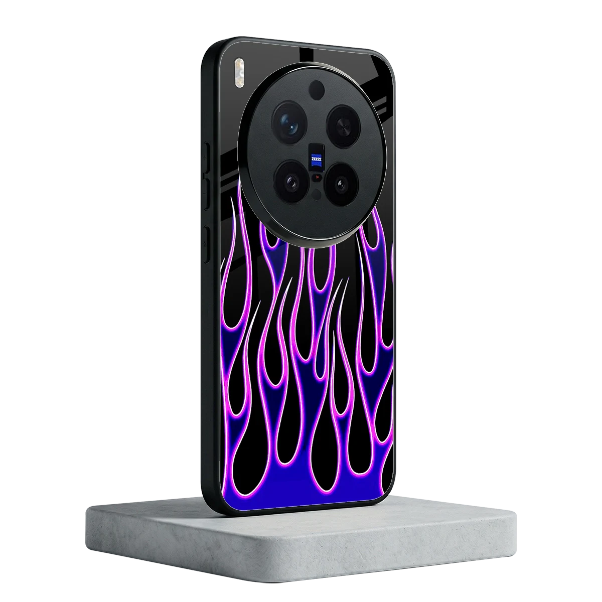 Flames Purple Inferno vivo x300 pro mobile cover | shockproof glass phone case