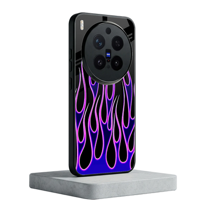 Flames Purple Inferno vivo x300 pro mobile cover | shockproof glass phone case