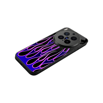 Flames Purple Inferno stylish phone case for vivo x300 pro | glossy glass and slim fit