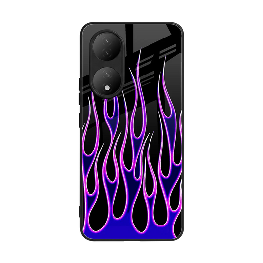 Flames Purple Inferno back phone cover | glass case for Vivo-y100