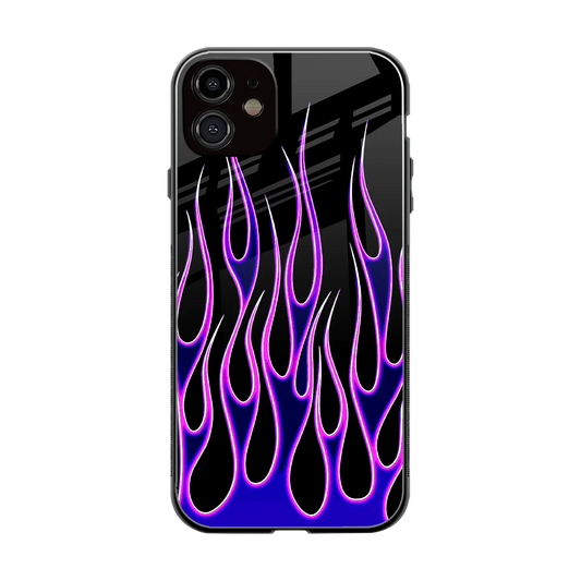 Flames Purple Inferno back phone cover | glass case for iphone 12