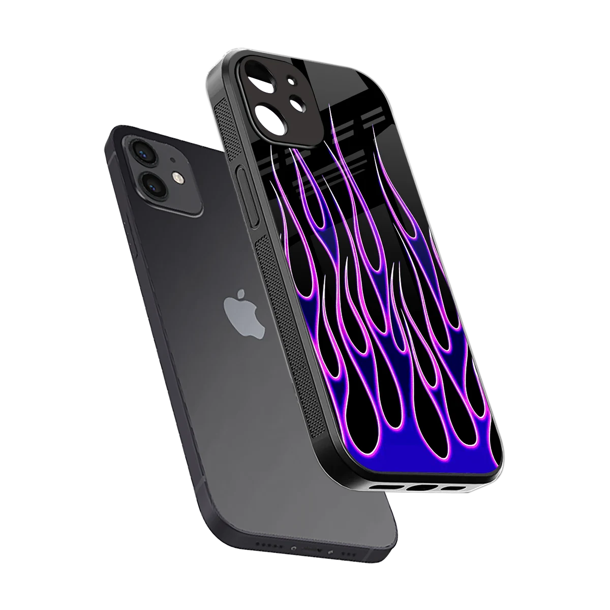 Flames Purple Inferno sleek iphone 11 cover with tempered glass back and TPU edges