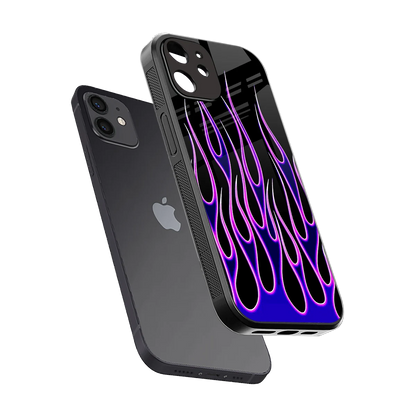 Flames Purple Inferno sleek iphone 11 cover with tempered glass back and TPU edges