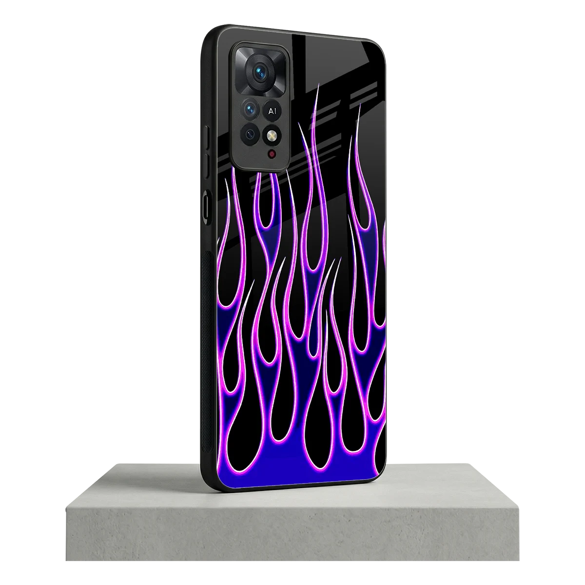 Flames Purple Inferno redmi note 11 pro mobile cover | shockproof glass phone case
