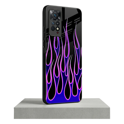Flames Purple Inferno redmi note 11 pro mobile cover | shockproof glass phone case