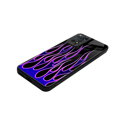 Flames Purple Inferno stylish phone case for redmi note 11 pro | glossy glass and slim fit