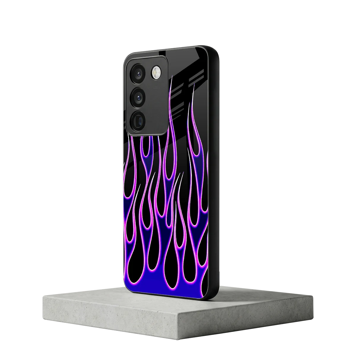 Flames Purple Inferno vivo y200 5g mobile cover | shockproof glass phone case