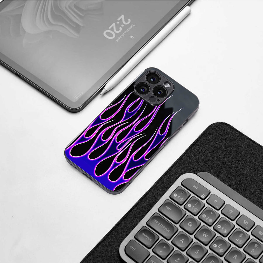 Flames Purple Inferno Phone Case for Samsung Galaxy S24 Ultra | Glass Case