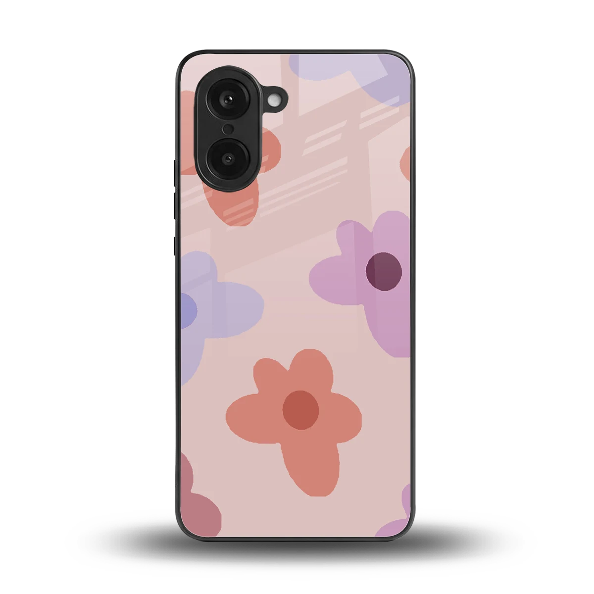 Floral Caramel back phone cover | glass case for oneplus nord ce5 5g